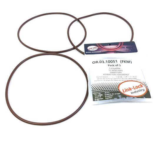 LINK-LOCK 3PCS OR.03.10051 FKMバイトン製シーリングOリングキット オイルフィルター用 51.96501.0265 0089977045 A0089977045 5000282062 MERCEDES-BENZ-OM353 OM360 OM476用 ADE-ADE352T ADE409N ADE423T用