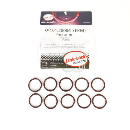 LINK-LOCK 10個 FKMバイトンOR.01.OR.01.20006 BMW N45 N46用 エンジン冷却水パイプ/ウォーターホースOリング 11517514939
