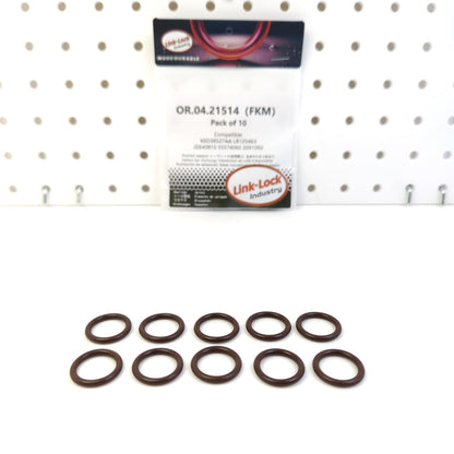 LINK-LOCK 10PCS OR.04.21514 FKM Viton Sealing O-Ring Kit of Turbocharger oil return pipe K6D38527AA LR125463 JDE40810 55574060 2091092 for LAND ROVER