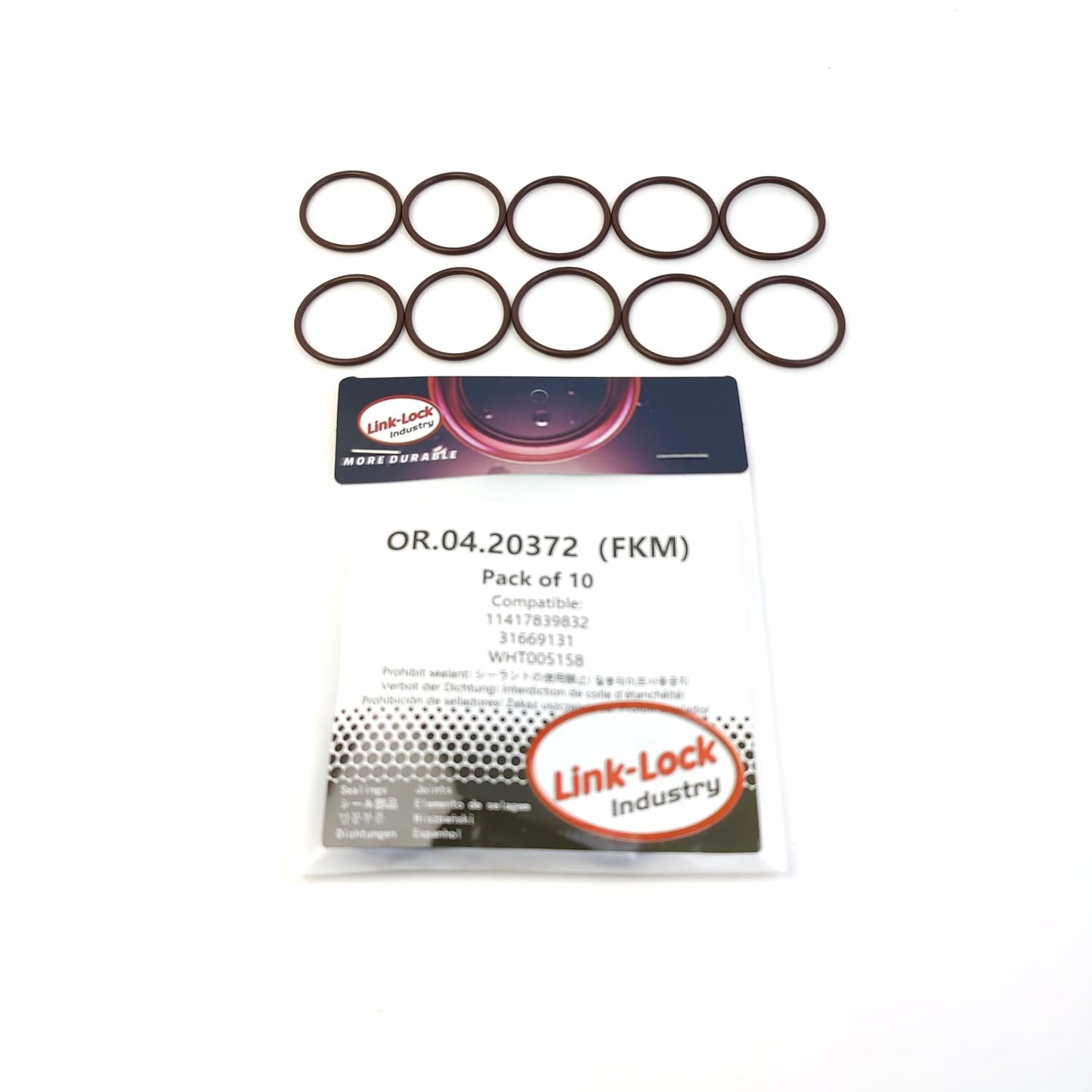 LINK-LOCK 10PCS OR.04.20372 FKM Viton Sealing O-Ring Kit of Injection Pump 11417839832 31669131 WHT005158 for BMW for VOLVO for VW