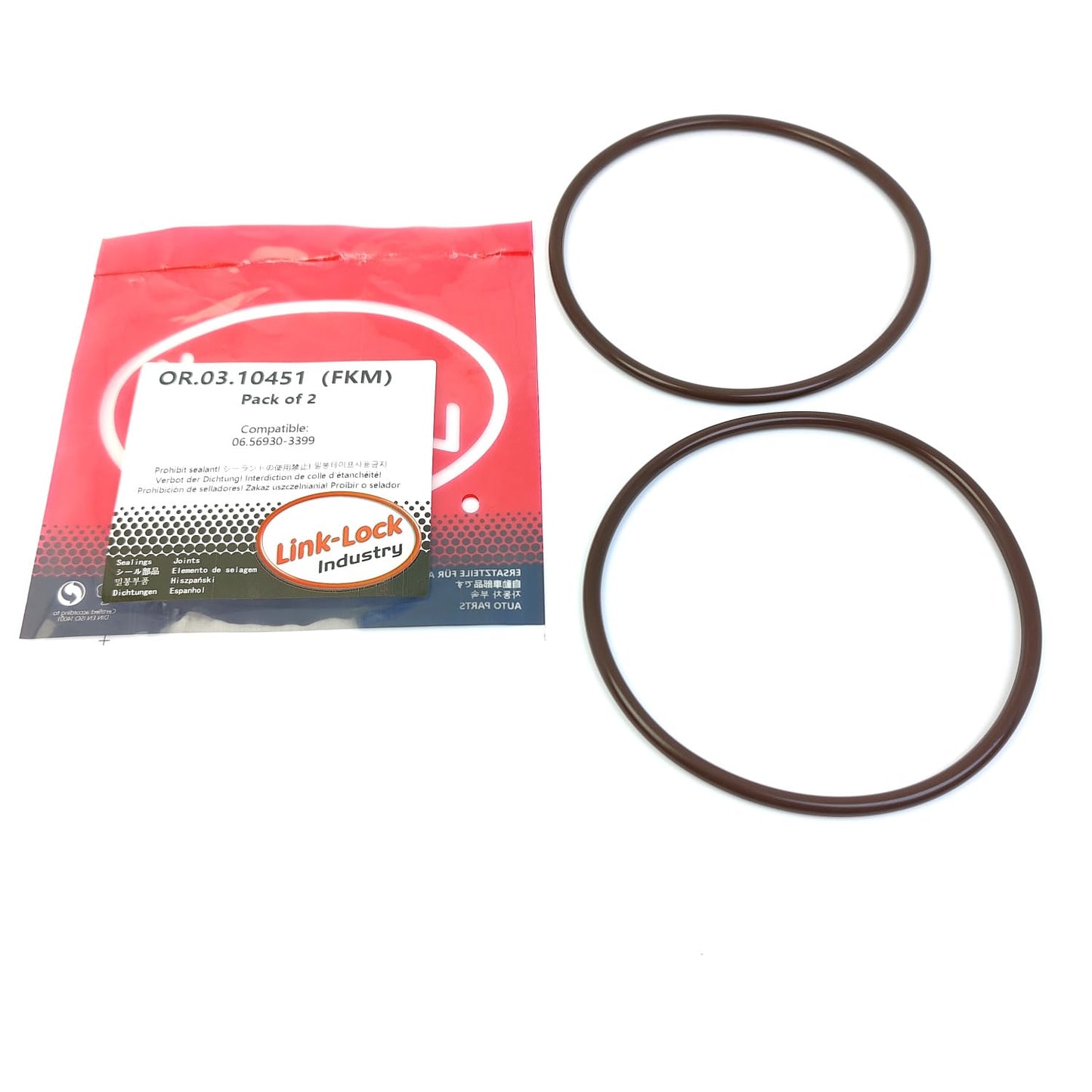 LINK-LOCK 2PCS OR.03.10451 FKM Viton Sealing O-ring Kit of Turbocharger 06.56930-3399 For MAN
