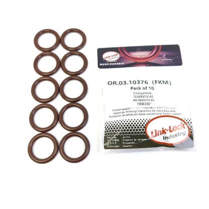 LINK-LOCK 10PCS OR.03.10376 FKM Viton Sealing O-Ring Kit of Turbocharger Oil Drain 0189973145 A0189973145 1908330 For MERCEDES-BENZ-OM471 OM470 OM473 For SCANIA
