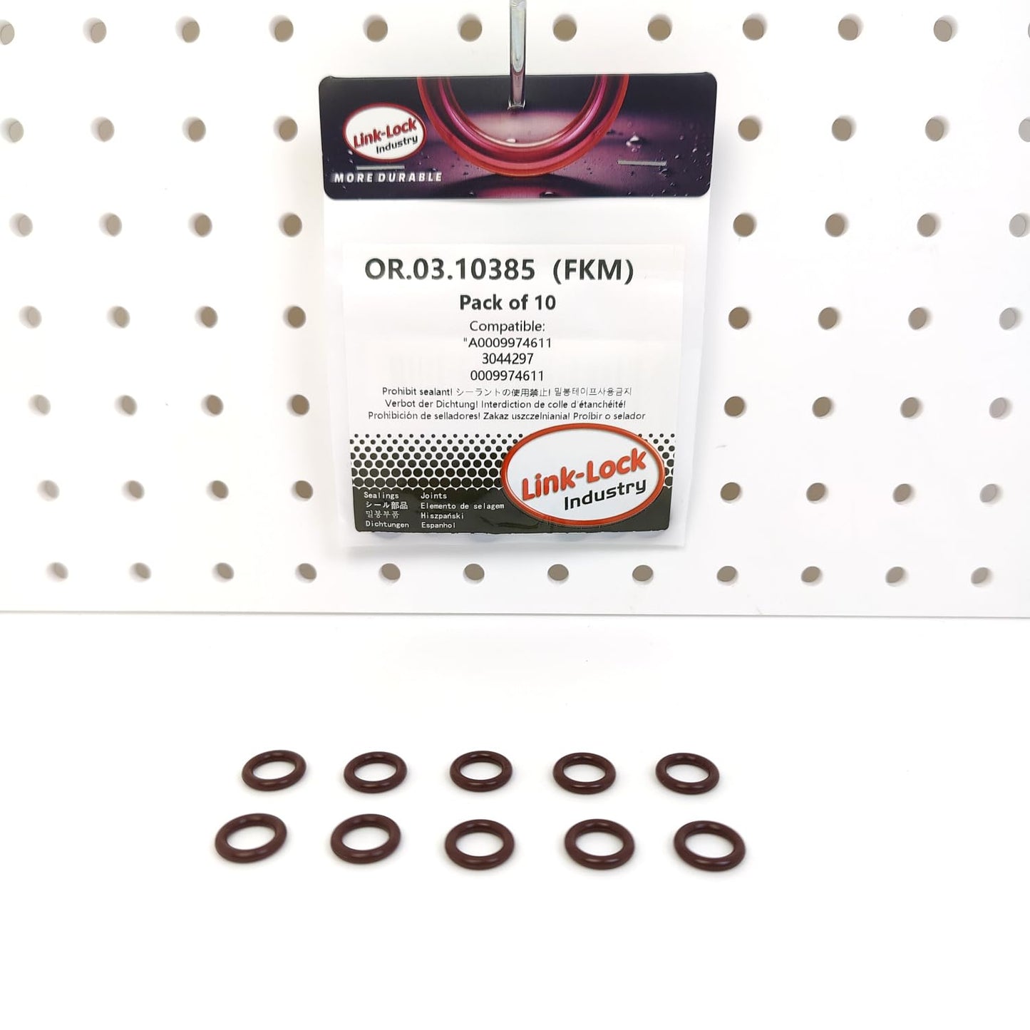 LINK-LOCK 10個 OR.03.10385 FKMバイトンシーリングOリングキット ターボチャージャーオイルフィラーポート用 A0009974611 3044297 0009974611 メルセデスベンツ-OM654 OM656用