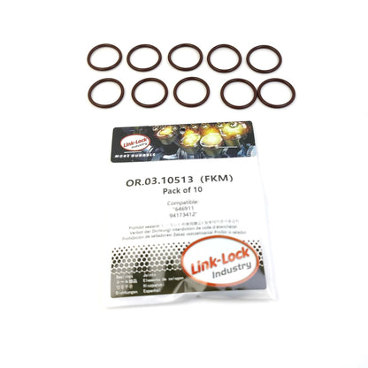 LINK-LOCK 10PCS OR.03.10513 FKM Viton Sealing O-Ring Kit of Coolant pipeline 646911 94173412 For OPEL