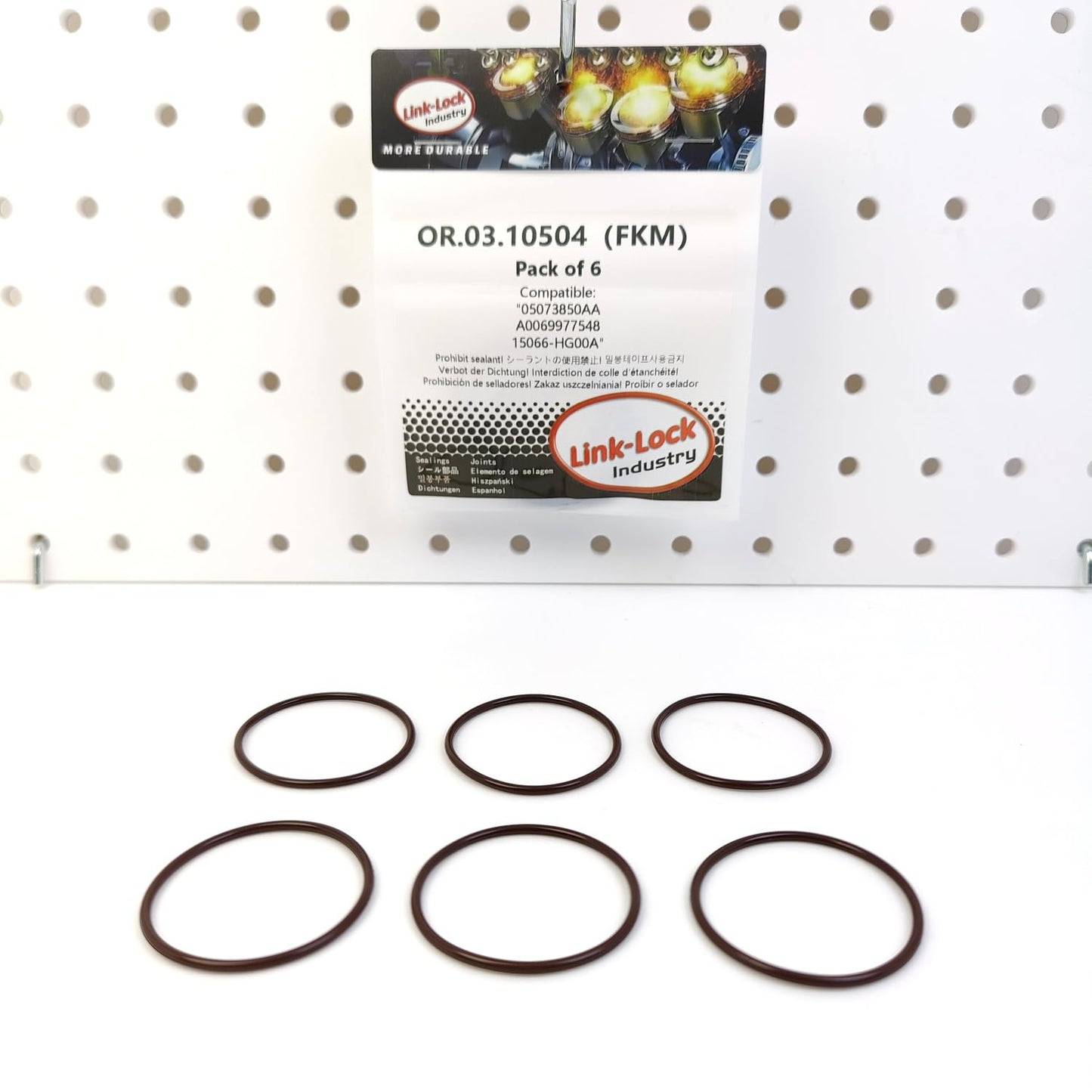LINK-LOCK 6PCS OR.03.10504 FKMバイトン製シーリングOリングキット 冷却水パイプ 05073850AA A0069977548 15066-HG00A CHRYSLER JEEP MERCEDES-BENZ NISSAN用