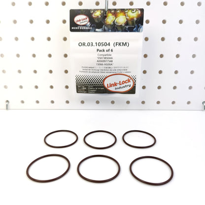 LINK-LOCK 6PCS OR.03.10504 FKMバイトン製シーリングOリングキット 冷却水パイプ 05073850AA A0069977548 15066-HG00A CHRYSLER JEEP MERCEDES-BENZ NISSAN用