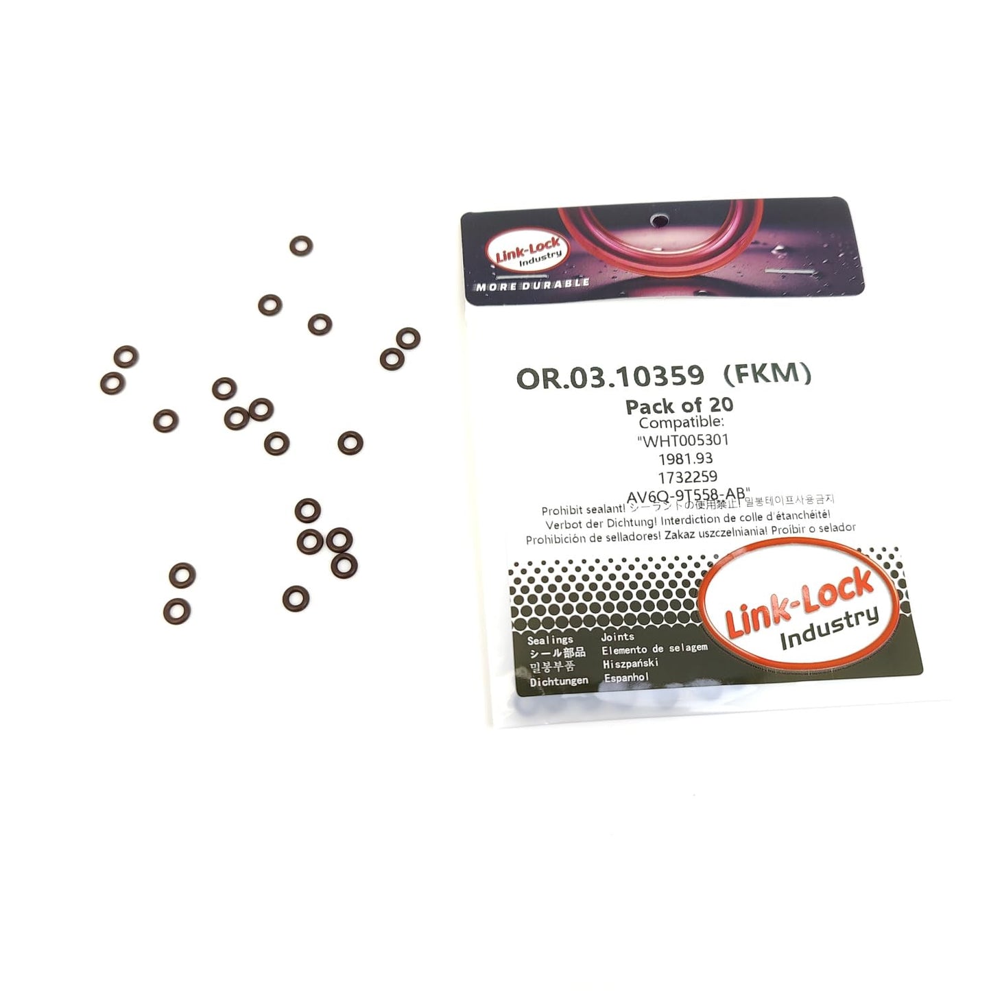 LINK-LOCK 20PCS OR.03.10359 FKMバイトンシーリングOリングキット 燃料パイプ用 WHT005301 1981.93 1732259 AV6Q-9T558-AB AUDI-CAYB CAYC用 SEAT-CAYA CAYC CAYB CLNA用 VW-CAYA CAYD CWXA CWXC用