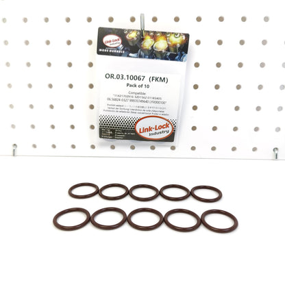 LINK-LOCK 10PCS OR.03.10067 FKM Viton Sealing O-Ring Kit Of Engine oil pipeline 11421702916 3201562 01183405 06.56824-0327 99970749640 LYX000100 For BMW-M60 M62 M73 M70 S62 S70