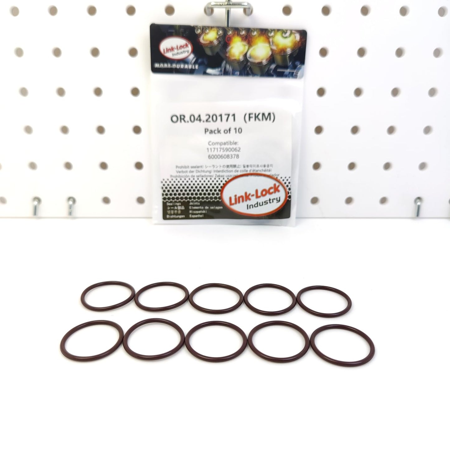 LINK-LOCK 10PCS OR.04.20171 FKM VitonエキゾーストマニホールドOリングキット 11717590062 6000608378 BMW-N43用 FIAT用