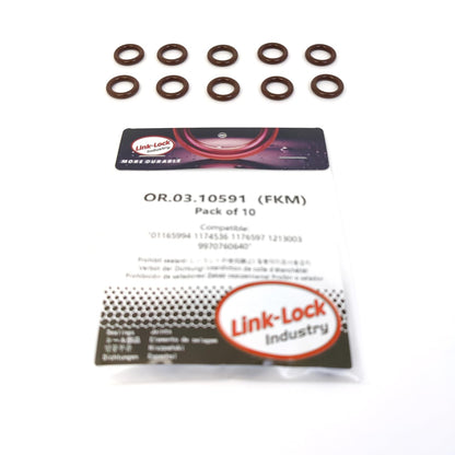 LINK-LOCK 10PCS OR.03.10591 FKM Viton Sealing O-Ring Kit of Fuel injector 01165994 01174536 01176597 01213003 99970760640 For DEUTZ For PORSCHE