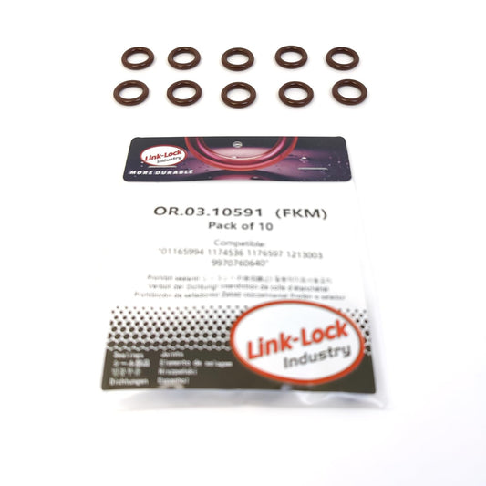 LINK-LOCK 10PCS OR.03.10591 FKM Viton Sealing O-Ring Kit of Fuel injector 01165994 01174536 01176597 01213003 99970760640 For DEUTZ For PORSCHE