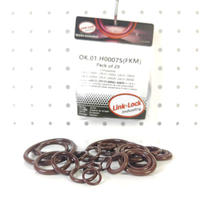 LINK-LOCK 29PCS FKM Viton OK.01.H0007S Engine coolant pipe / Water hose O-Ring Kit 17227613656 17227800958 11537610049  for BMW BMW N13 F20 F21 116I 118I
