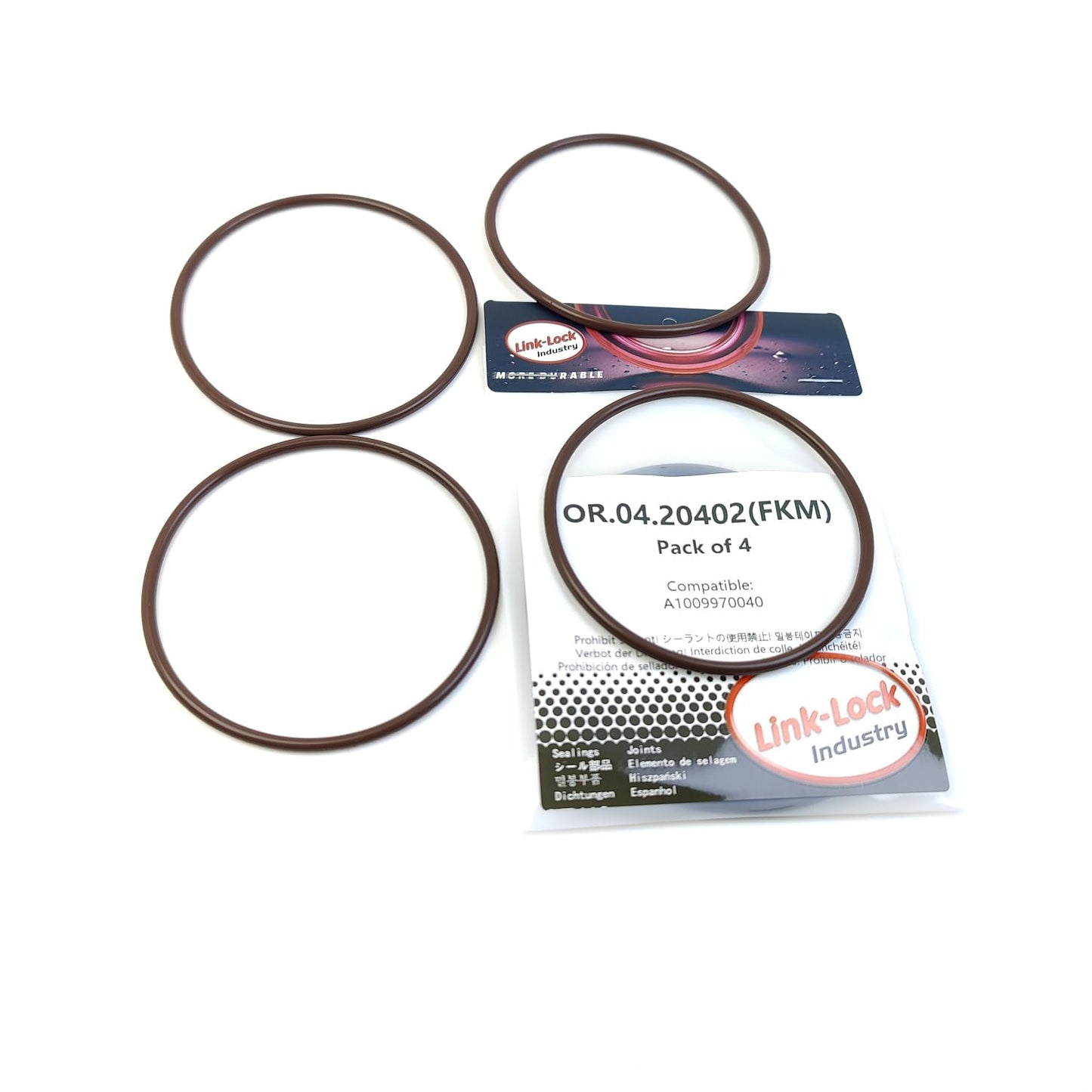 LINK-LOCK 4PCS OR.04.20402 FKM Viton Sealing O-Ring Kit of Oil Cooler A1009970040 for MERCEDES-BENZ