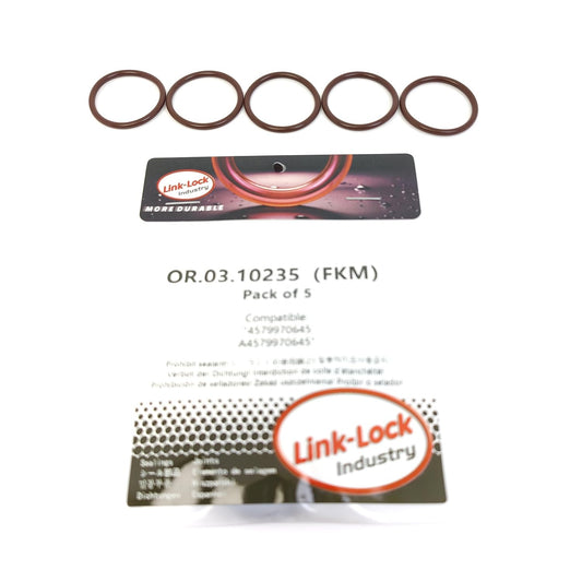 LINK-LOCK 5PCS OR.03.10235 FKM Viton Sealing O-Ring Kit of Oil injection port 4579970645 A4579970645 For MERCEDES-BENZ-OM902 OM906 OM909 OM471 OM473