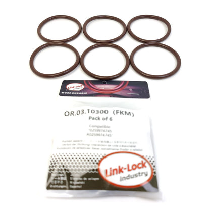 LINK-LOCK 6個 OR.03.10300 FKMバイトンシーリングOリングキット ターボチャージャー用 0259974745 A0259974745 MERCEDES-BENZ-M276用