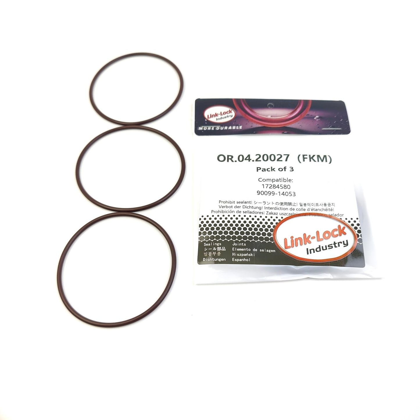 LINK-LOCK 3PCS OR.04.20027 FKM Viton Sealing O-Ring Kit of Fuel Injection Pump Housing 17284580 90099-14053 for FIAT for TOYOTA