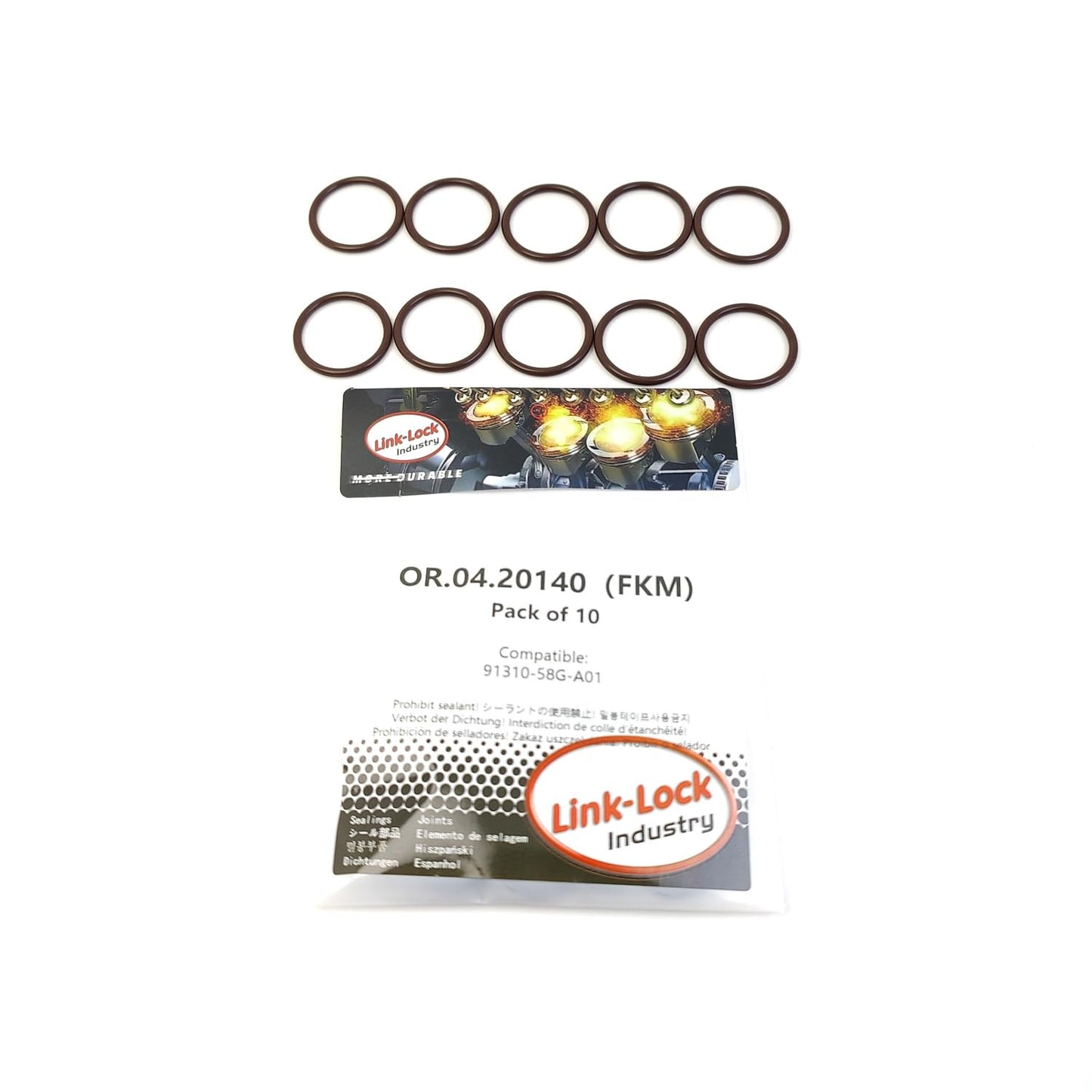 LINK-LOCK 10PCS OR.04.20140 FKM Viton Sealing O-Ring Kit of Cylinder Block 91310-58G-A01 for HONDA