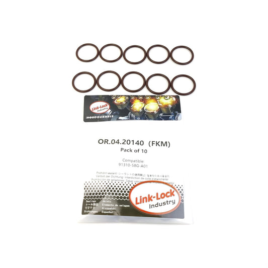 HONDA用 LINK-LOCK 10PCS OR.04.20140 FKMバイトン シリンダーブロック シールOリングキット 91310-58G-A01
