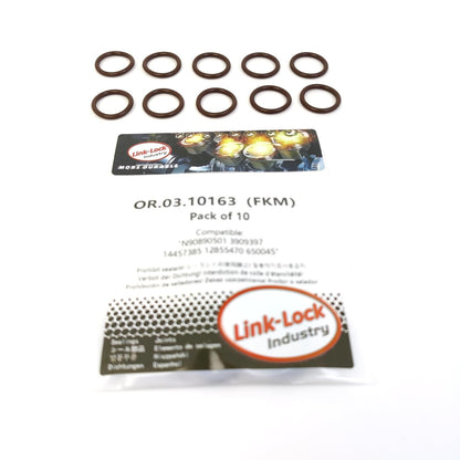 LINK-LOCK 10PCS OR.03.10163 FKM Viton Sealing O-Ring Kit of Coolant pipeline N90890501 3909397 14457385 12855470 650045 For AUDI-CHZB DKLD CUSB ATL DCBD For VW-CHFA AZQ BME ASY