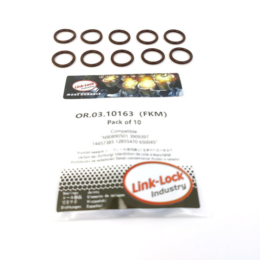 LINK-LOCK 10PCS OR.03.10163 FKMバイトンシーリングOリングキット クーラントパイプライン用 N90890501 3909397 14457385 12855470 650045 AUDI-CHZB DKLD CUSB ATL DCBD VW-CHFA AZQ BME ASY用