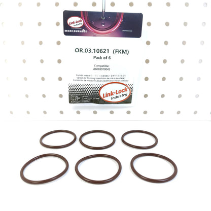 LINK-LOCK 6PCS OR.03.10621 FKM Viton Sealing O-Ring Kit of Fuel Injector A6069970045 For MERCEDES-BENZ