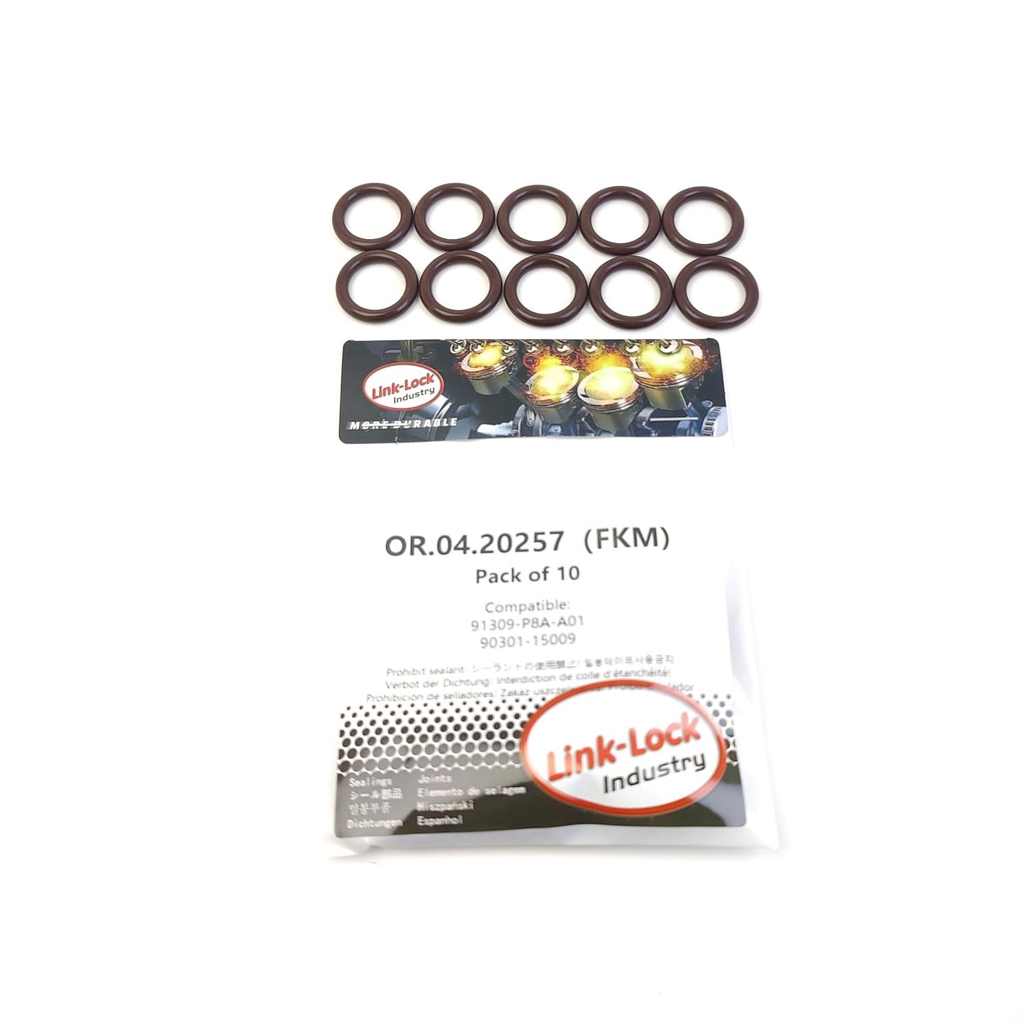 LINK-LOCK 10PCS OR.04.20257 FKM Viton Sealing O-Ring Kit of Pickup Tube / Oil Pump 91309-P8A-A01 90301-15009 for HONDA for TOYOTA
