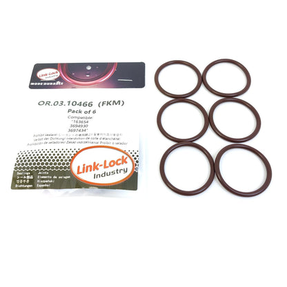 LINK-LOCK 6PCS OR.03.10466 FKM Viton 34×3.5 Sealing Universal O-ring Kit 163654 3694930 3697434 For CUMMINS