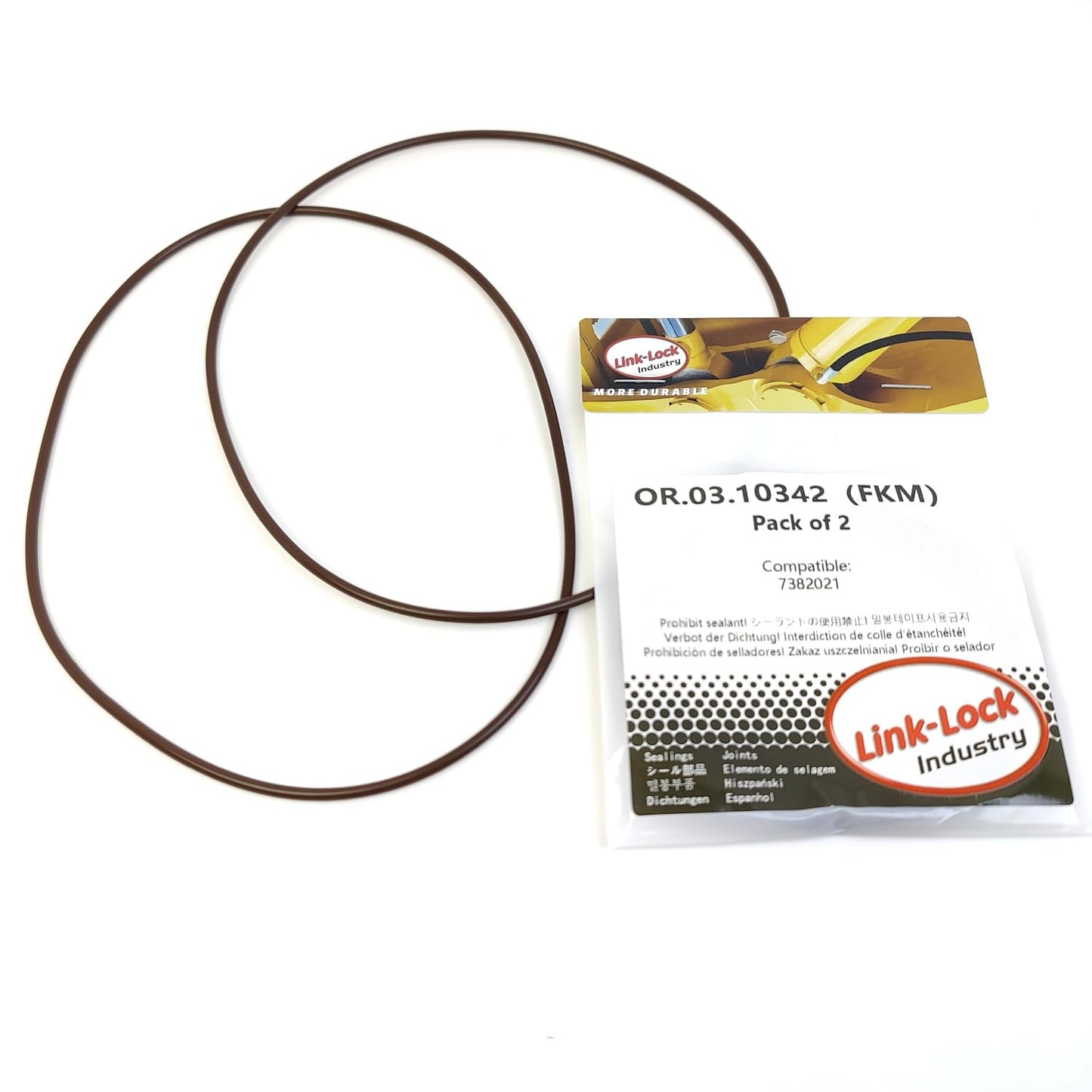 LINK-LOCK 2PCS OR.03.10342 FKM Viton Sealing O-Ring Kit of Cylinder Liner 7382021 For LIEBHERR-D9406 D9408