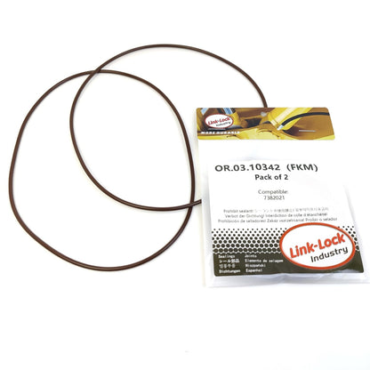 LINK-LOCK 2PCS OR.03.10342 FKM Viton Sealing O-Ring Kit of Cylinder Liner 7382021 For LIEBHERR-D9406 D9408