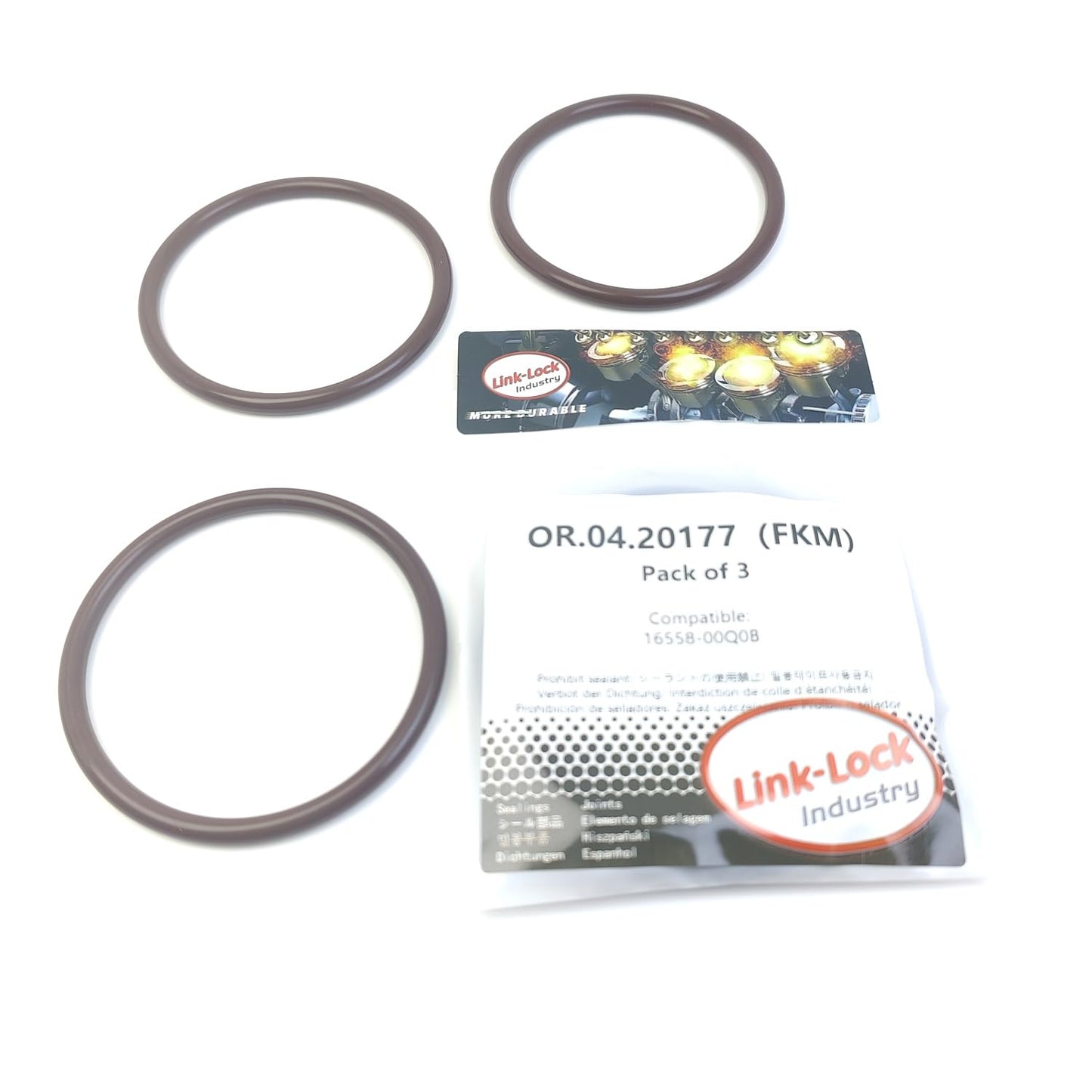LINK-LOCK 3PCS OR.04.20177 FKM Viton Sealing O-Ring Kit of Intake Pressure Sensor 16558-00Q0B for NISSAN