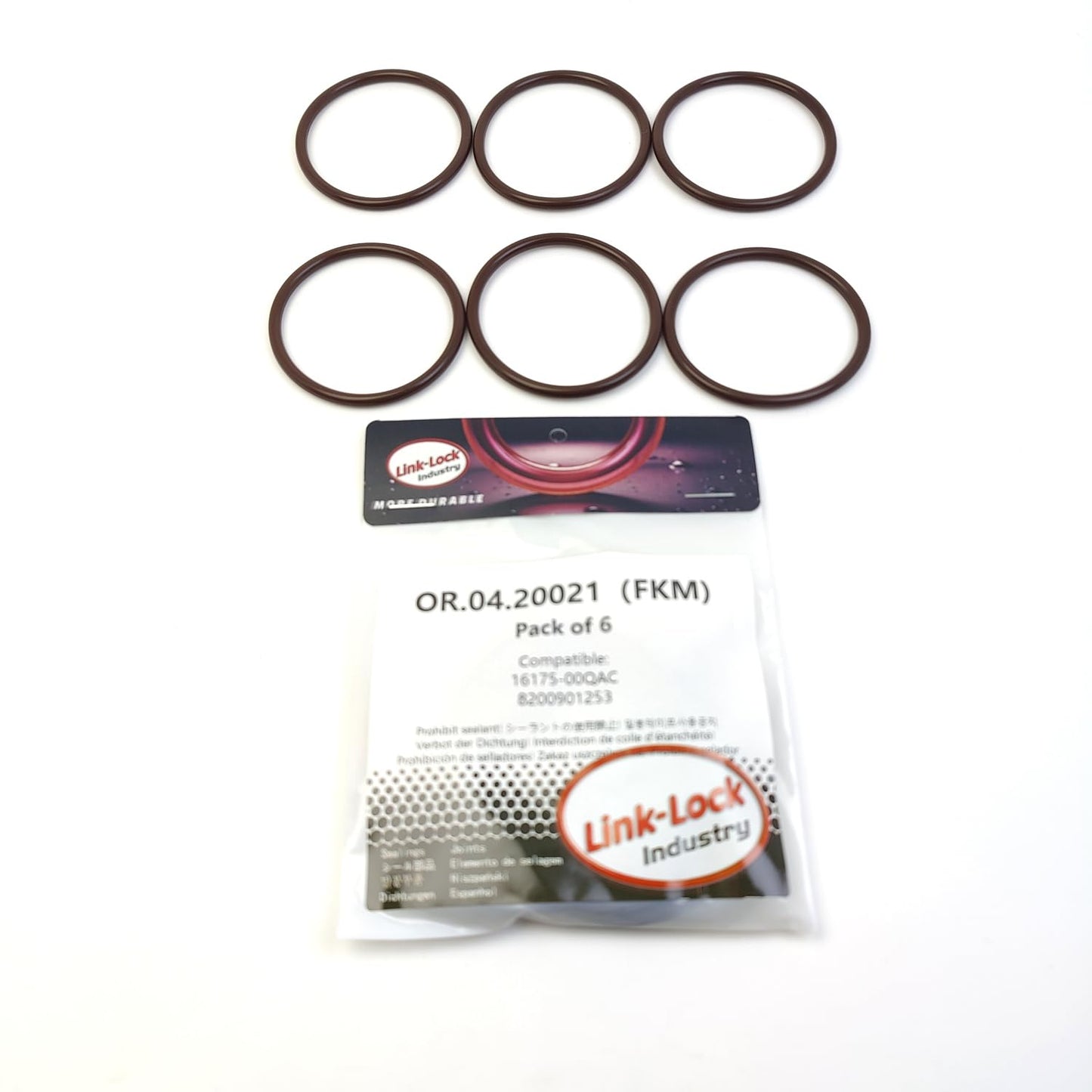 LINK-LOCK 6PCS OR.04.20021 FKM Viton 40×3.5 Sealing Universal O-Ring Kit 16175-00QAC 8200901253 for NISSAN for RENAULT