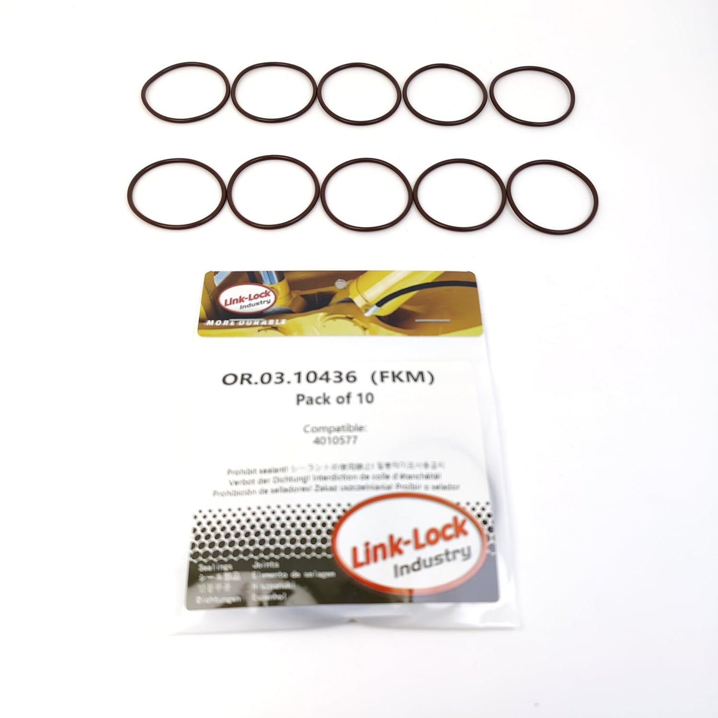 LINK-LOCK 10個 OR.03.10436 FKMバイトン 34×1.9 シール ユニバーサルOリングキット 4010577 CUMMINS用