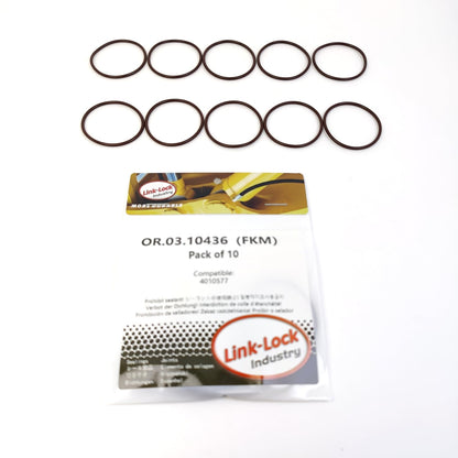 LINK-LOCK 10個 OR.03.10436 FKMバイトン 34×1.9 シール ユニバーサルOリングキット 4010577 CUMMINS用