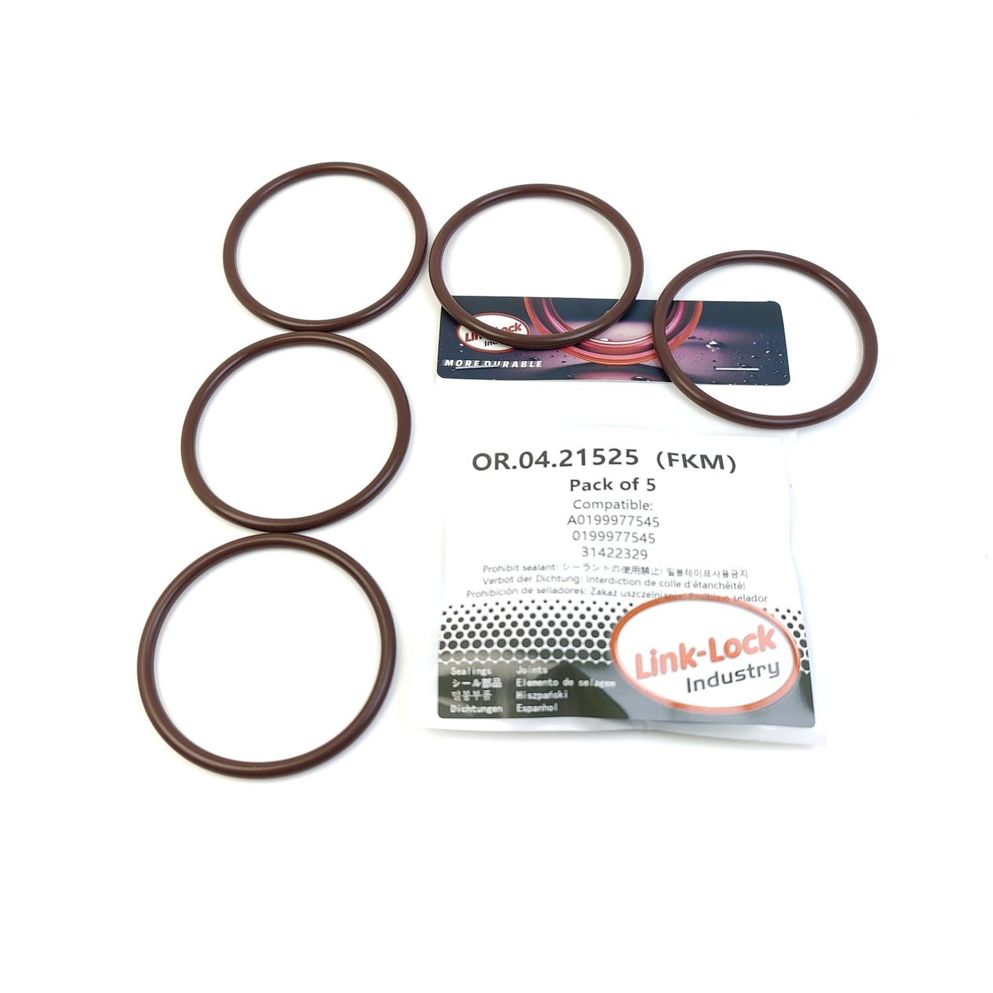 LINK-LOCK 5PCS OR.04.21525 FKM Viton Sealing O-Ring Kit of Turbocharger throttle valve A0199977545 0199977545 31422329 for MERCEDES-BENZ-OM642 For VOLVO-S60 S90 V60 V90