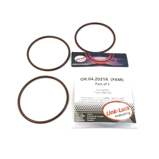 LINK-LOCK 3PCS OR.04.20316 FKM Viton ホンダ用オイルフィルター15432-RBD-E02シーリングOリングキット