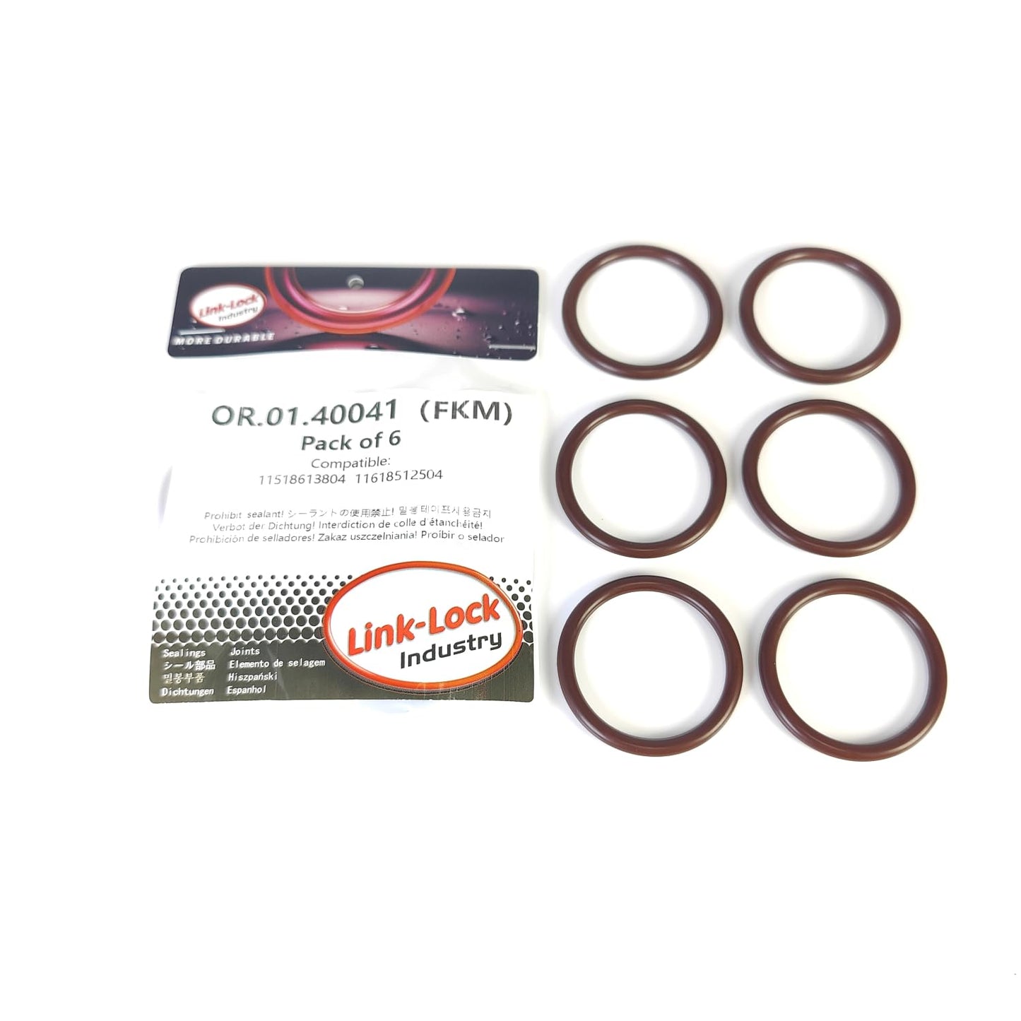 LINK-LOCK 6PCS FKM Viton OR.01.40041 Water pump/ thermostat O-RING gasket 11518613804  11618512504 for MINI N12 N14 N16 N18