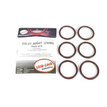 LINK-LOCK 6PCS FKM Viton OR.01.40041 Water pump/ thermostat O-RING gasket 11518613804  11618512504 for MINI N12 N14 N16 N18