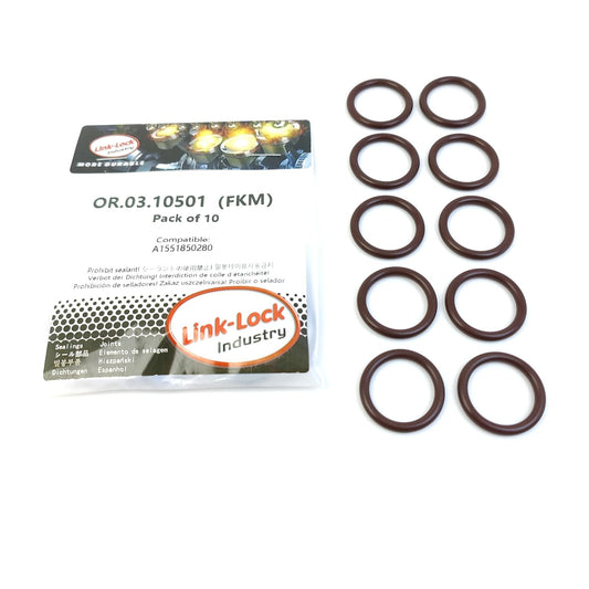 LINK-LOCK 10PCS OR.03.10501 FKM Viton Sealing O-Ring Kit of Cylinder block crankcase A1551850280 For MERCEDES-BENZ