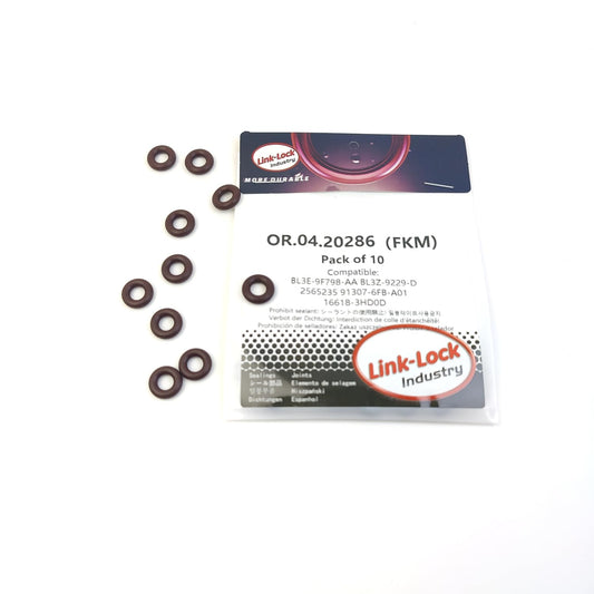 LINK-LOCK 10PCS OR.04.20286 FKMバイトンシーリングOリングキット インジェクター用 BL3E-9F798-AA BL3Z-9229-D 2565235 91307-6FB-A01 16618-3HD0D フォード、ホンダ、日産用