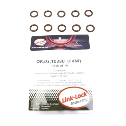 LINK-LOCK 10PCS OR.03.10380 FKM Viton Sealing O-Ring Kit of Turbocharger Oil Drain 0140188 4639970645 A4639970645 343090-7 968757 393187 For SCANIA-DC13 For MERCEDES-BENZ For VOLVO