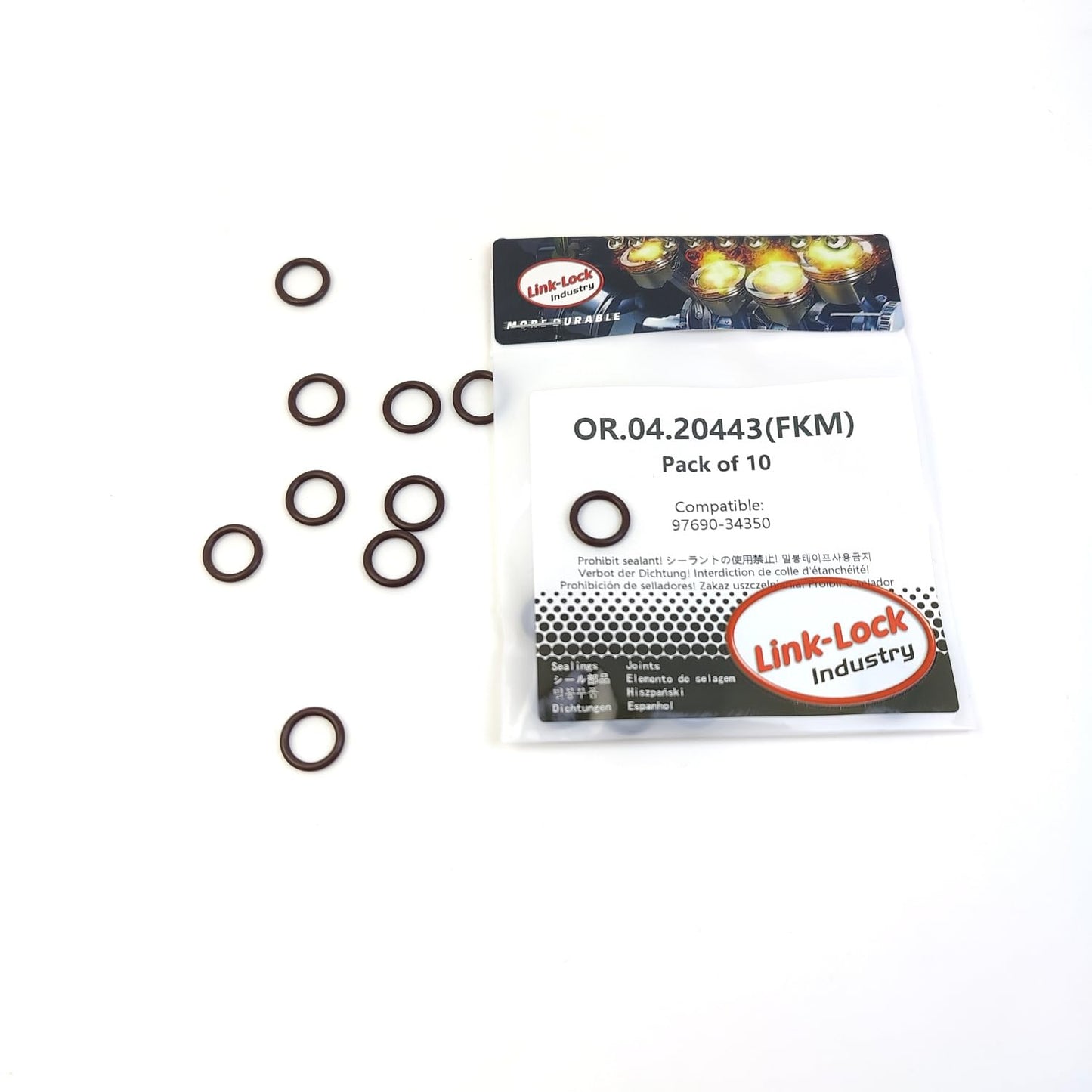 LINK-LOCK 10PCS OR.04.20443 FKM Viton Sealing O-Ring Kit of Refrigerant Line 97690-34350 for HYUNDAI for KIA