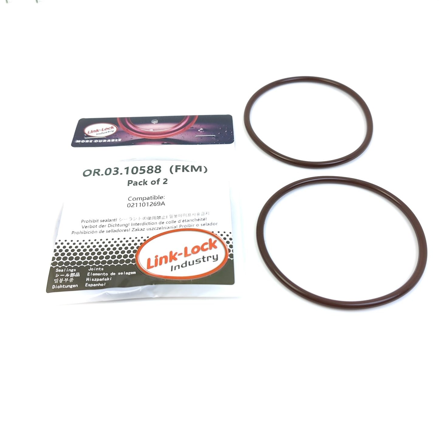 LINK-LOCK 2PCS OR.03.10588 FKM Viton Sealing O-Ring Kit of Oil pan cover 021101269A For AUDI For VW