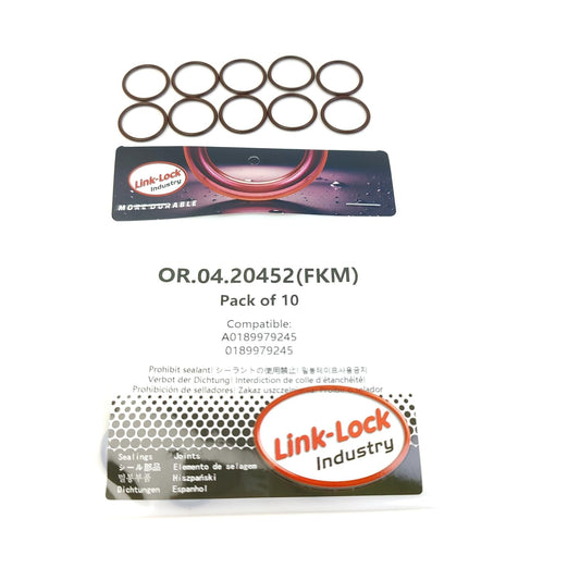 LINK-LOCK 10PCS OR.04.20452 FKM Viton オイルフィルターキャップハウジング用Oリングキット A0189979245 0189979245 MERCEDES-BENZ EVOBUS SETRA用