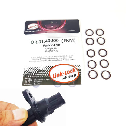 LINK-LOCK 10PCS FKM Viton OR.01.40009 Engine Camshaft sensor O-RING gasket 13627567572 for BMW N13 N12 N14 N16 N18