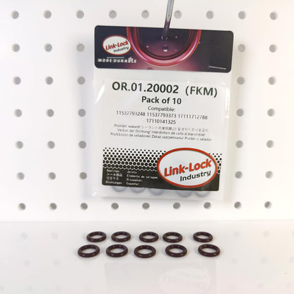 LINK-LOCK 10PCS FKM Viton OR.01.20002 Engine coolant pipe / Water hose O-Ring 11537793248 11537793373 17111712788 17110141325 forBMW N13 N20 N26 B38 B48 B58 N55 N52 B47 N47