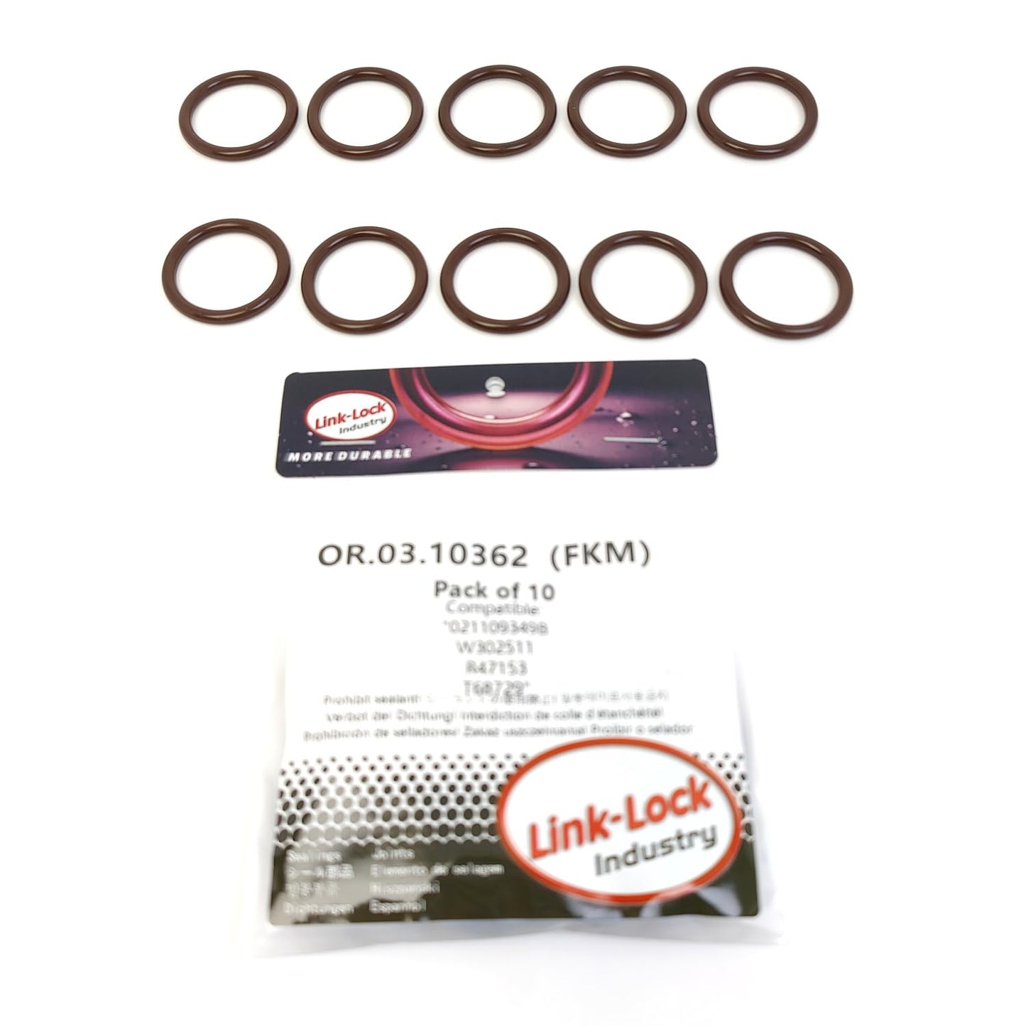 LINK-LOCK 10PCS OR.03.10362 FKMバイトンシーリングOリングキット タペット 021109349B W302511 R47153 T68729 SEAT-GE用 VW-AN CE EC用