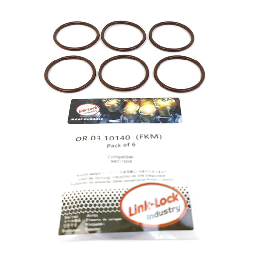 LINK-LOCK 6個組 OR.03.10140 FKMバイトン製シーリングOリングキット 冷却水パイプ用 94011604 シボレーLB7 LLY LBZ LMM用 GMC LB7 LLY LMM用 ハマーLB7 LLY用 ビュイック用 キャデラック用 ポンティアック用