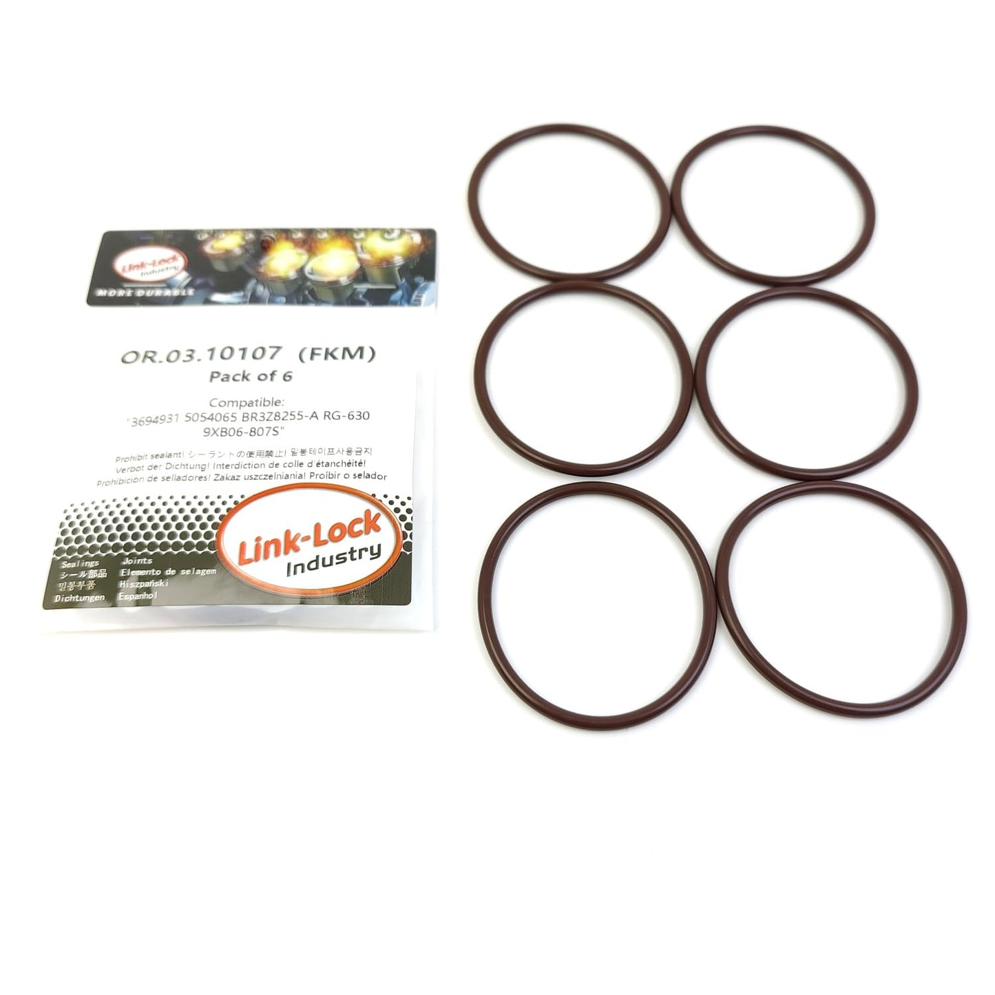 LINK-LOCK 6PCS OR.03.10107 FKM Viton サーモスタット用Oリングキット 3694931 5054065 BR3Z8255-A RG-630 9XB06-807S FORD-998 BGDB C37PDED 99G用 FORD USA-99F C35PDT DDD2X用 LINCOLN-99Z用