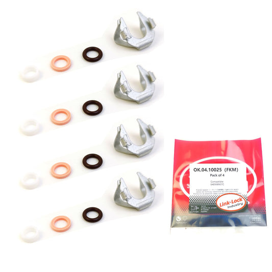 LINK-LOCK 4Set OK.04.10025 fuel injector repair kit 04E998907C with FKM Viton O-RING For VW 280TSI CZDA