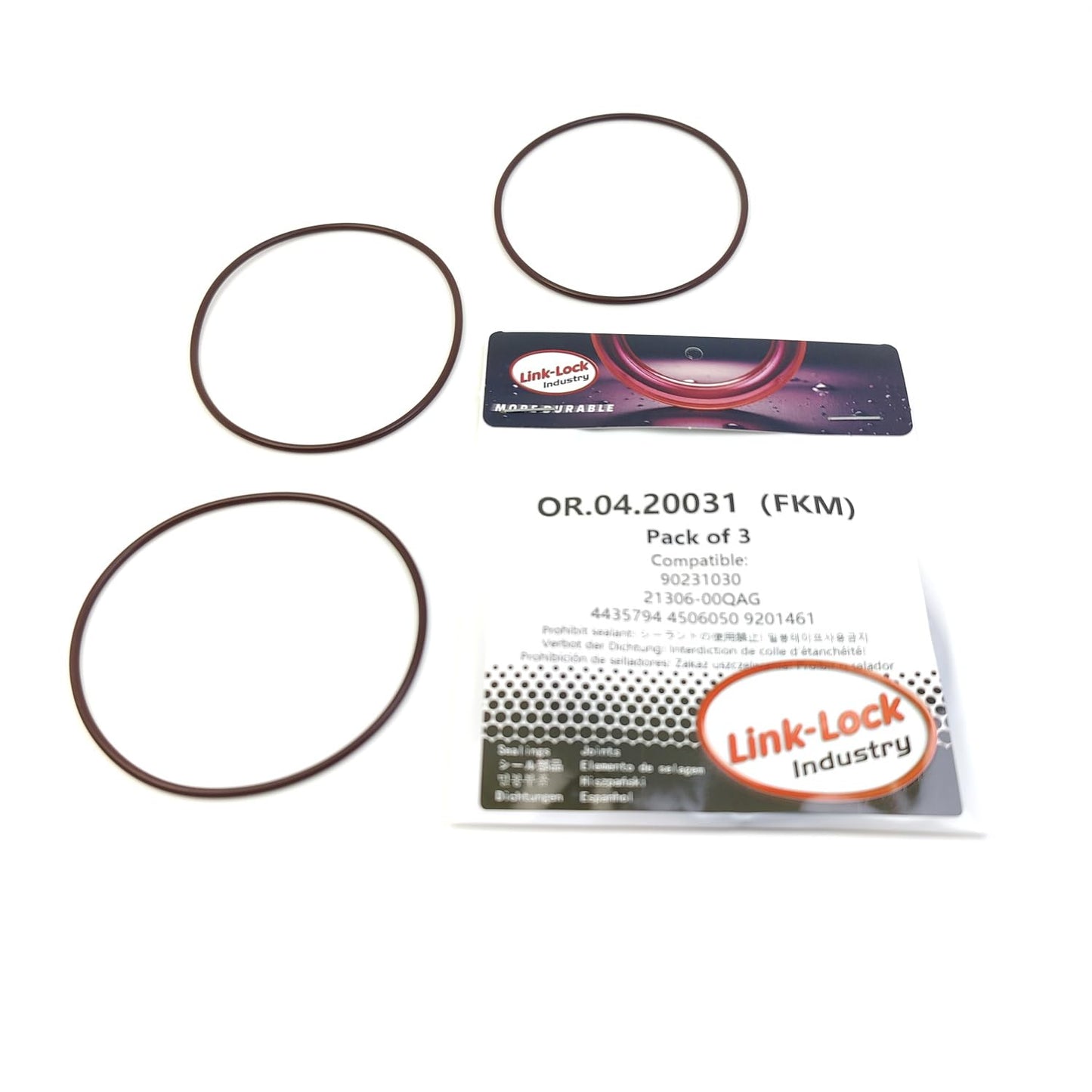 LINK-LOCK 3PCS OR.04.20031 FKM Viton 68×2 シーリング ユニバーサル Oリングキット 90231030 21306-00QAG 4435794 4506050 9201461 （シボレー、日産、オペル用）